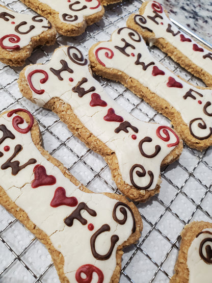 Charlie & Zoe's white iced dog bone treats 