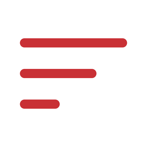 Three red horizontal green bars of varying lengths on a white background